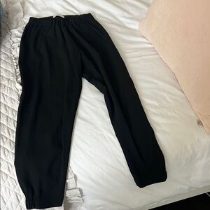 Aritzia Black Elastic Waist Tapered Pants